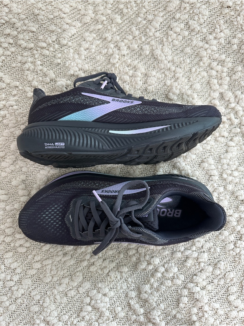 Brooks Ghost 17 Running Shoes Womens 8.5 B Grey Clearwater Purple